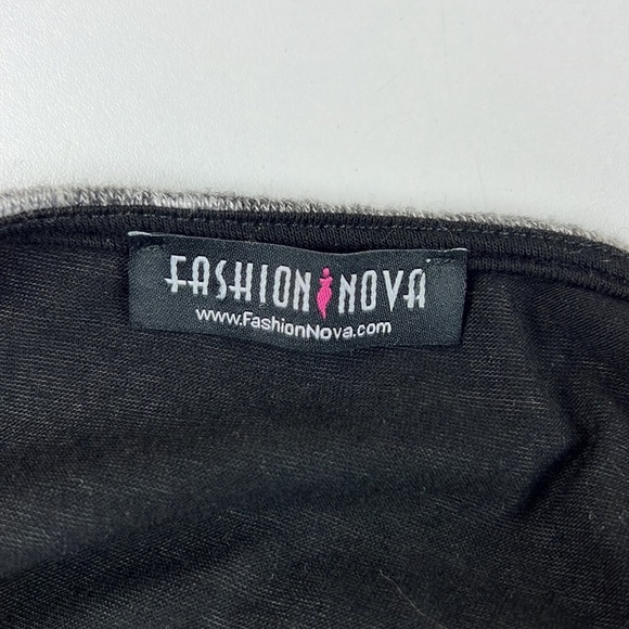 Fashion Nova Grey Plunging Neckline and Open Back Jersey Dress - Picture 3 of 9